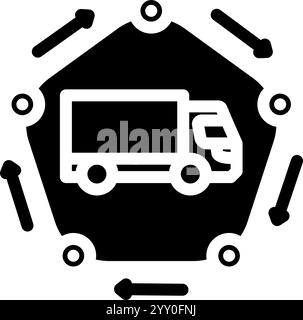 illustration vectorielle d'icône de glyphe avancée de l'industrie de la chaîne d'approvisionnement 4 Illustration de Vecteur