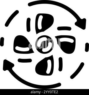 illustration vectorielle d'icône de glyphe de prévention des blessures de ventilation appropriée Illustration de Vecteur