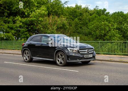 2016 Noir Mercedes-Benz GLA 220 d 4mat AMG Line E Banque D'Images