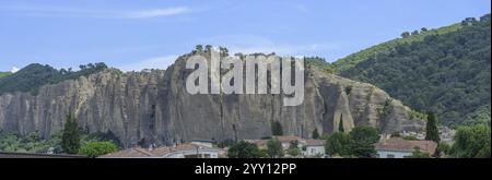 Conglomérat rock les pénitents, les Mees, Alpes-de-haute-Provence, France, Europe Banque D'Images