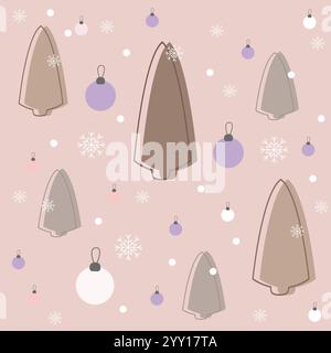 Ornements de Noël et motif arbres Illustration de Vecteur