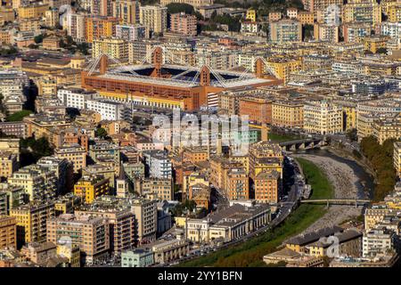 Le stade de Gênes vue aérienne sampdoria équipe de football Luigi Ferraris Banque D'Images