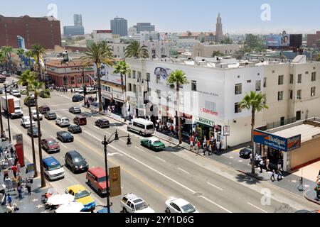 Los Angeles, USA - 5 JUILLET 2008 : vue aérienne du boulevard Hollywood à Hollywood. Banque D'Images