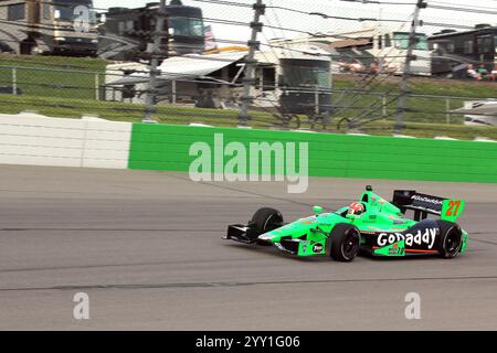 Newton Iowa, États-Unis - 22 juin 2013 : IndyCar Iowa Corn 250, Iowa Speedway, entraînements et qualifications. James Hinchcliffe Toronto GoDaddy Banque D'Images