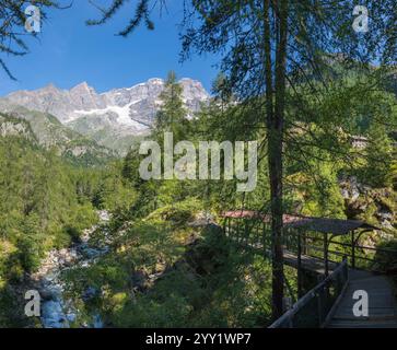 Les sommets Punta Gnifetti ou Signalkuppe, Parrotspitze, Ludwigshohe - Valsesia vallée. Banque D'Images