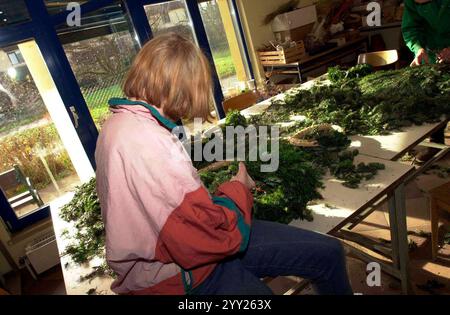 DATE D'ENREGISTREMENT NON INDIQUÉE couronne de l'Avent verte avec des bougies et des décorations dans la saison de noël couronne de l'Avent dans la saison de noël Banque D'Images