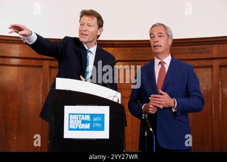 [MccLi0009646] Nigel Farage et Richard TICE lors d'un événement Reform UK cet après-midi. C) Belinda Jiao 07598931257 www.belindajiao.com jiao.bilin@gmai Banque D'Images
