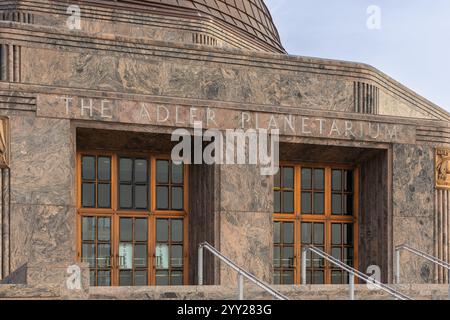 Le planétarium Adler est situé sur le campus du musée dans le centre-ville de Chicago et le premier planétarium en Amérique. Banque D'Images