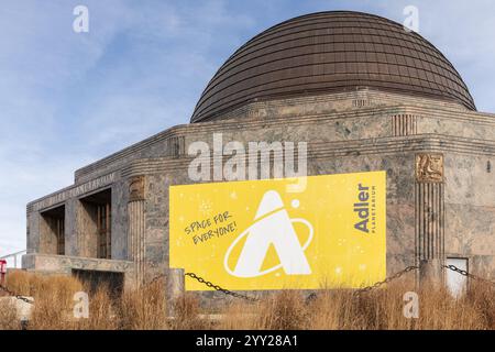 Le planétarium Adler est situé sur le campus du musée dans le centre-ville de Chicago et le premier planétarium en Amérique. Banque D'Images