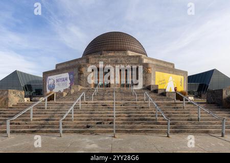 Le planétarium Adler est situé sur le campus du musée dans le centre-ville de Chicago et le premier planétarium en Amérique. Banque D'Images