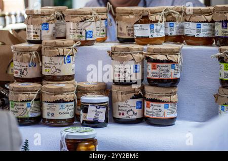 MALAGA, ESPAGNE - 8 DÉCEMBRE 2024 : marché alimentaire de Noël - Taste of Malaga, Espagne Banque D'Images