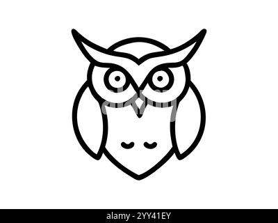 Icônes minimalistes de hibou d'art au trait dans différents styles. parfait pour logo ou icône. Conception d'icône vectorielle. Chouette artistique à lignes noires simples. Illustration de Vecteur