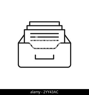 Icône des dossiers d'archivage. Icône de vecteur de document. Icône de stockage d'archives. Illustration de Vecteur