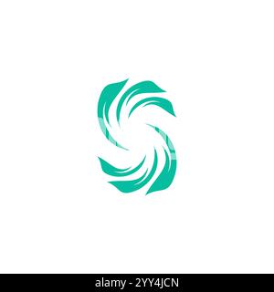 Logo lettre S Leaf. Icône feuilles de cercle Illustration de Vecteur
