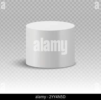 Piédestal cylindrique podium blanc avec une ombre sur un fond transparent. Vecteur de plate-forme de vitrine de scène. Illustration de Vecteur