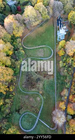 Drone vue aérienne d'une piste de luge à Rugen Banque D'Images
