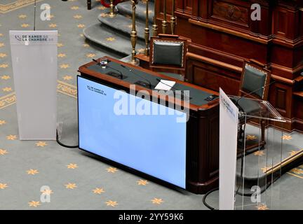 Bruxelles, Belgique. 19 décembre 2024. Une séance plénière de la Chambre au parlement fédéral, à Bruxelles, le jeudi 19 décembre 2024. BELGA PHOTO ERIC LALMAND crédit : Belga News Agency/Alamy Live News Banque D'Images