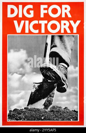 British, WW2, Food production, Dig for Victory poster, 1942 Banque D'Images