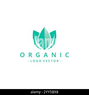 Logo à trois feuilles. Vecteur d'icône organique Illustration de Vecteur