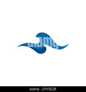 Illustration vectorielle du logo abstrait Wave. Icône océan Illustration de Vecteur