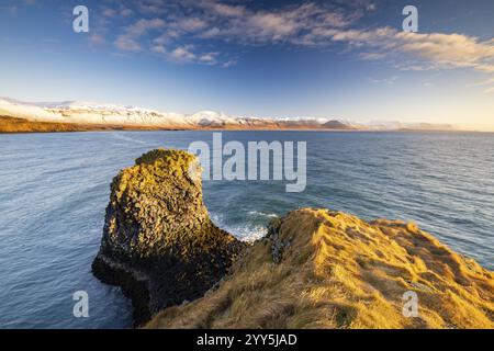 Côte près d'Arnarstapi, péninsule de Snaefellsnes, Snaefellsnes, Islande occidentale, Islande, Europe Banque D'Images