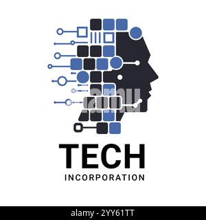 Logo Tech, conception de logo, marque tech, logo d'innovation, logo numérique, logo moderne, startup technologique, logos créatifs, logo minimal, logo futuriste, tech Illustration de Vecteur