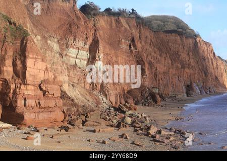 Regardant vers l'est depuis la plage de Sidmouth, East Devon, Angleterre, Royaume-Uni Banque D'Images