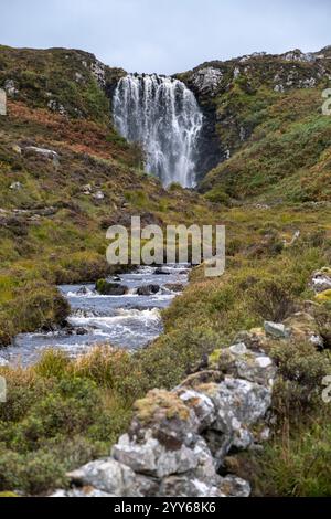 Clashnessie Falls, Lairg, Écosse, Royaume-Uni Banque D'Images