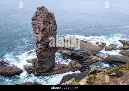 Le vieil homme de Stoer, Sea Stack à Sutherland, Écosse Royaume-Uni Banque D'Images