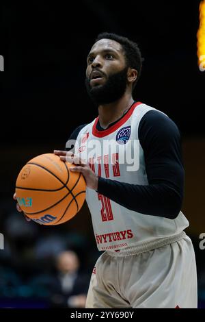 Wroclaw, Pologne, 18 décembre 2024. Match de la Ligue des Champions de basket-ball : WKS Slask Wroclaw vs Rytas Wilno au Centennial Hall. Photo : #20 R.J. Cole © Piotr Zajac/Alamy Live News Banque D'Images