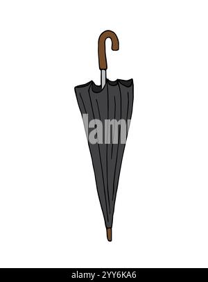 Parapluie coloré dessiné à la main par vecteur doodle isolé sur fond blanc Illustration de Vecteur