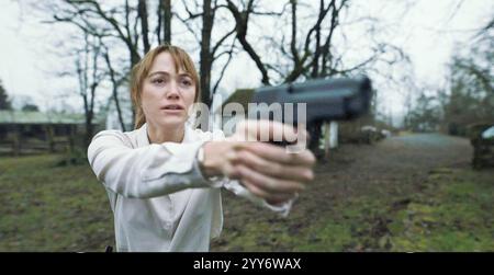 LONGLEGS 2024 film néon avec Maika Monroe Banque D'Images