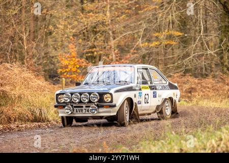 Octobre 2024 - Ford Escort Mk2 Rally car sur le rallye automobile Wyedean dans la forêt de Dean Banque D'Images