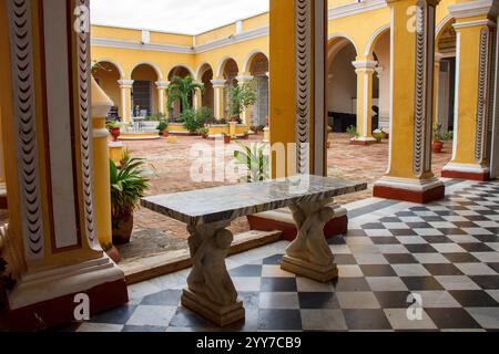 La cour du Palacio Cantero, Museo Histórico Municipal, Trinidad, Cuba Banque D'Images