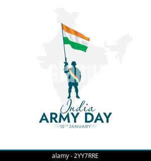 Jour de l'armée indienne. Amar Jawan jyoti. Kargil vijay diwas. Jour des martyrs de l'armée indienne. Illustration vectorielle du jour de l'armée indienne. Silhouette de salut soldat Illustration de Vecteur
