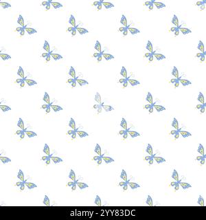 Motif papillon sans couture. ornement avec des papillons. illustration dessinée du ressort Illustration de Vecteur