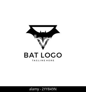 Bat avec vecteur de logo Triangle. Icône de batte Illustration de Vecteur