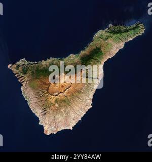 Tenerife, Îles Canaries, vue de l'espace. Banque D'Images