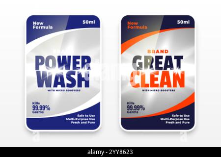 bonne conception d'étiquette de détergent à laver Illustration de Vecteur