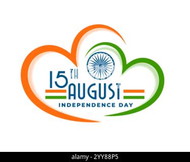 j'adore l'inde jour indépendance coeur fond Illustration de Vecteur