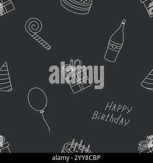 Motif joyeux anniversaire. Fond d'anniversaire sans couture Illustration de Vecteur