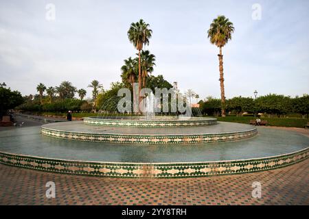 fontaine dans parc lalla hasna parc koutoubia jardins marrakech, maroc Banque D'Images