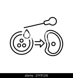 Icône de ligne noire de cellules cultivées. Elément isolé par vecteur. Contour modifiable. Illustration de Vecteur