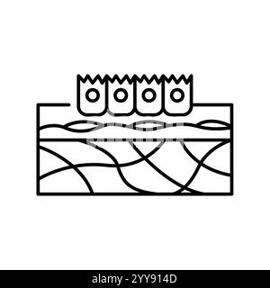 icône de ligne noire de matrice extracellulaire. Elément isolé par vecteur. Contour modifiable. Illustration de Vecteur