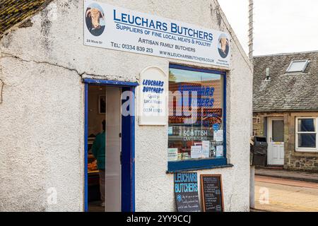 Une boucherie traditionnelle à Leuchars, St Andrews, Fife, Écosse Royaume-Uni Banque D'Images