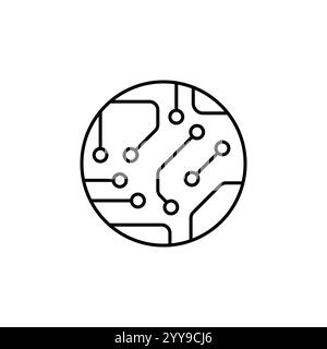 vecteur de ligne d'icône de carte de circuit imprimé Illustration de Vecteur