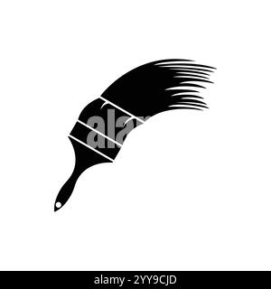 Icône de pinceau dans le style plat tendance isolé sur fond. Icône de pinceau symbole de page pour votre conception de site Web icône de pinceau logo, application, interface utilisateur. PA Illustration de Vecteur