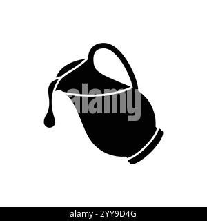 verseuse versez le bidon de lait ou d'eau. Vecteur d'icône de logo simple Illustration de Vecteur