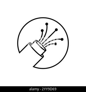 vecteur d'icône de fibre optique avec un design simple Illustration de Vecteur