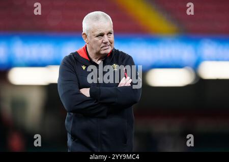Photo du dossier datée du 17-11-2024 de Warren Gatland, qui doit rester responsable des six Nations de 2025 suite à un examen de la crise du pays de Galles, mais a été averti par le syndicat gallois de rugby qu'il doit commencer à produire des résultats. Date d'émission : vendredi 20 décembre 2024. Banque D'Images
